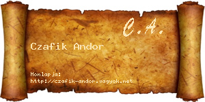 Czafik Andor névjegykártya