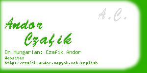 andor czafik business card